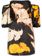 Johanna Ortiz Cosmic Origin Floral Silk Mini Dress - Black
