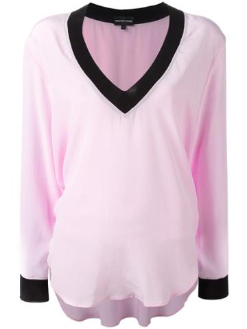 Penelophe's Sphere V-neck Top, Size: Medium, Pink/purple, Silk