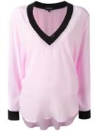 Penelophe's Sphere V-neck Top, Size: Medium, Pink/purple, Silk