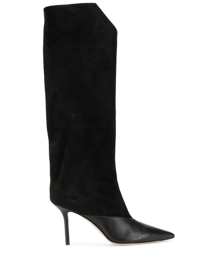 Jimmy Choo Brelan 85 Suede Knee High Boots - Black
