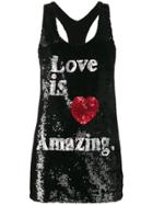 Ashish Love Is Amazing Sequin Embellished Tank Top - Black
