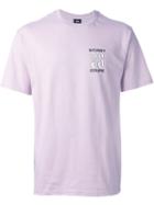 Stussy Logo Print T-shirt, Men's, Size: M, Pink/purple, Cotton