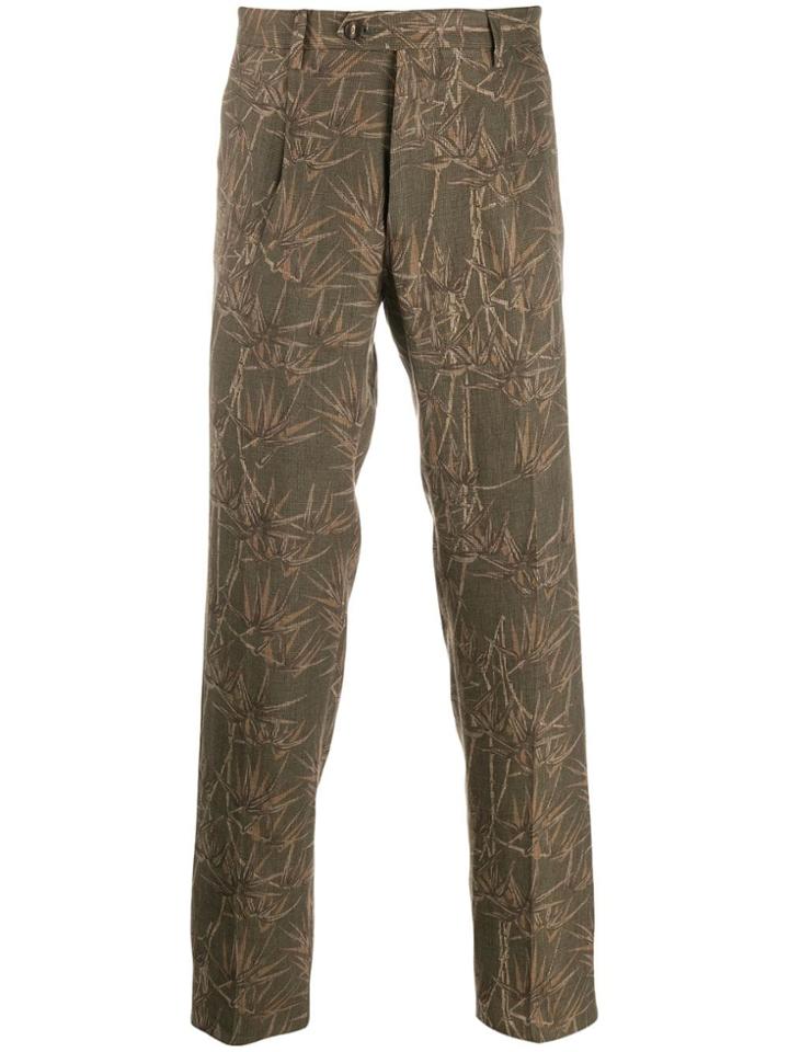 Etro Embroidered Tailored Trousers - Green