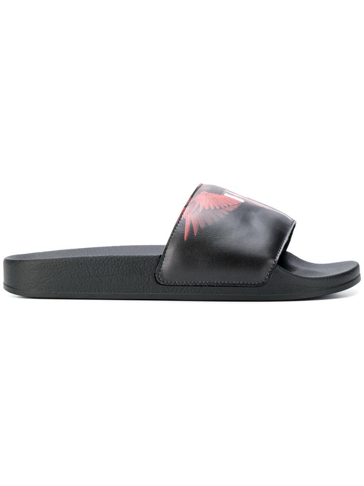 Marcelo Burlon County Of Milan Wings Logo Slides - Black