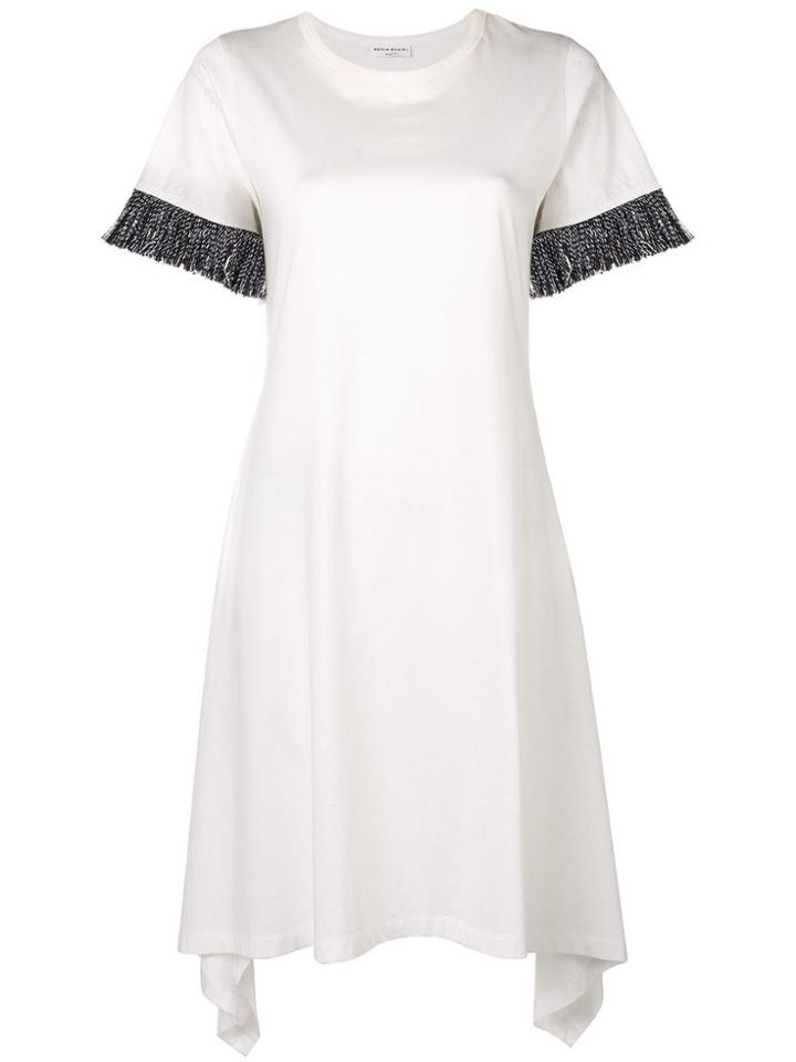 Sonia Rykiel Fringed T-shirt Dress - White