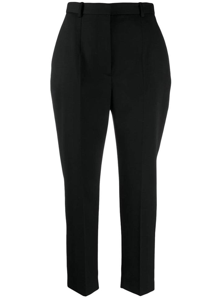 Alexander Mcqueen High Waist Cigarette Trousers - Black