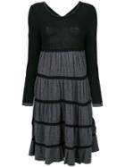 Twin-set - Ruffle Jersey Dress - Women - Polyamide/viscose/wool/alpaca - L, Black, Polyamide/viscose/wool/alpaca