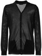 Roberto Collina Perforated Detail Cardigan, Men's, Size: 54, Black, Cotton