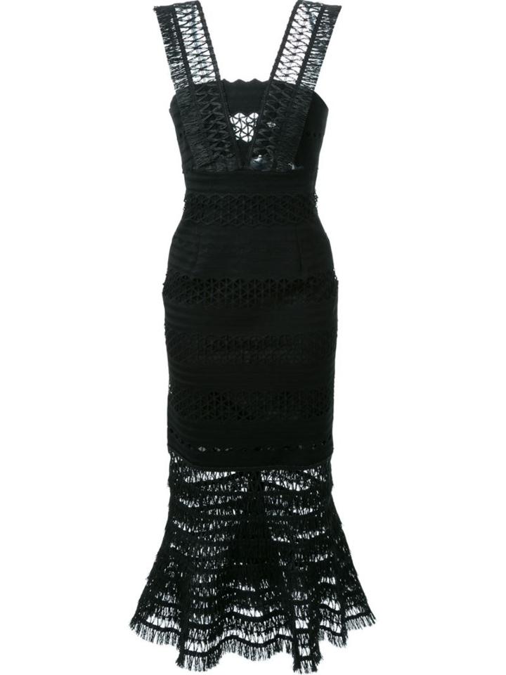 Jonathan Simkhai Macramé Mermaid Skirt Dress, Women's, Size: 8, Black, Cotton/polyester/polyurethane