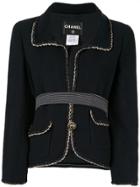 Chanel Pre-owned Braided Trim Jacket - Blue
