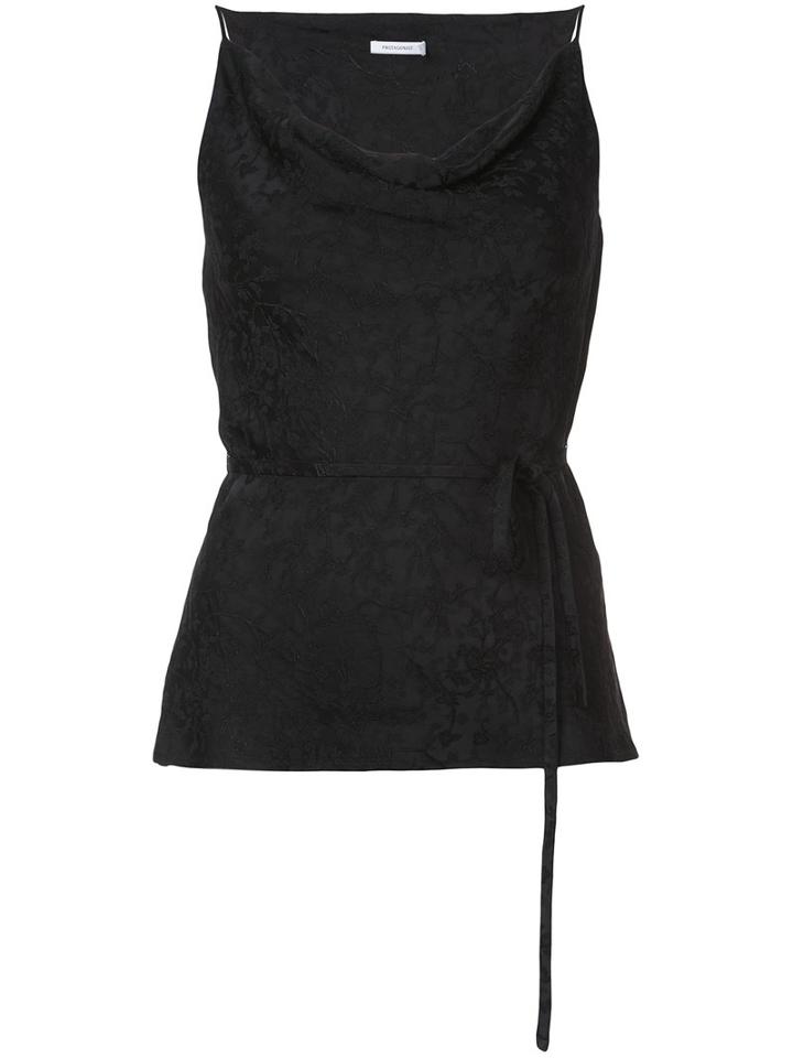 Protagonist - Floral Jacquard Top - Women - Viscose - Xs, Black, Viscose