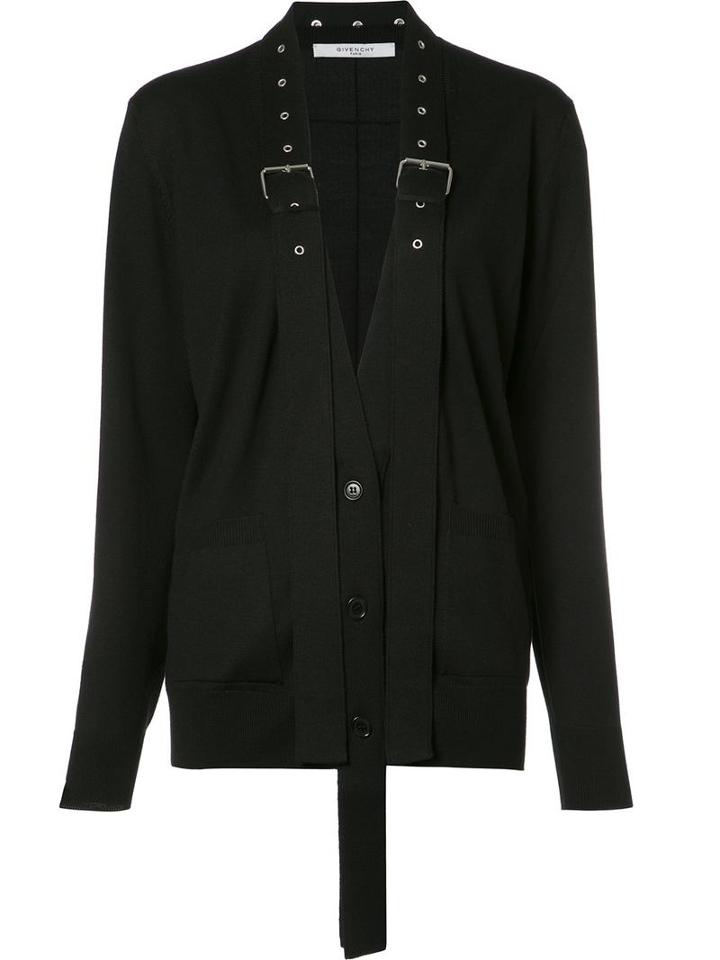 Givenchy Buckle Trim Cardigan, Women's, Size: Xs, Black, Wool/silk/cotton/viscose