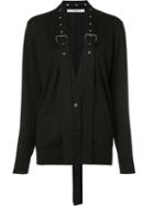 Givenchy Buckle Trim Cardigan, Women's, Size: Xs, Black, Wool/silk/cotton/viscose
