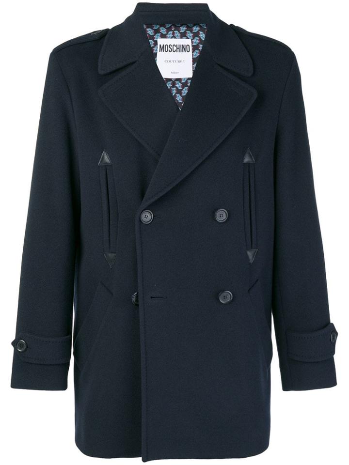 Moschino Double Breasted Coat - Blue