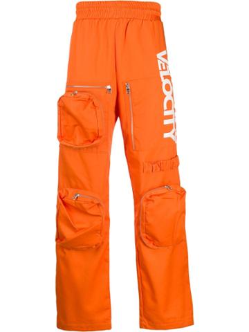 Calvin Klein Jeans Est. 1978 Oversized-pocket Track Pants - Orange