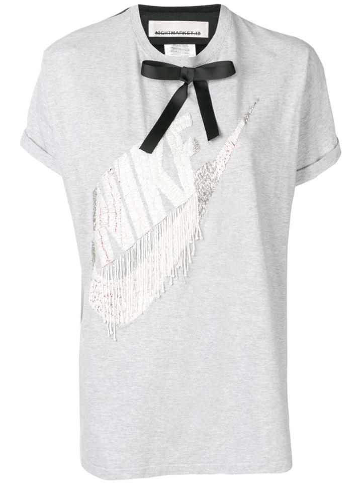 Night Market Nike Print Bow T-shirt - Grey
