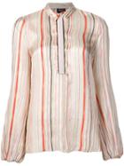 Giambattista Valli Striped Wide Fit Shirt, Women's, Size: 46, Pink/purple, Silk