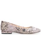 Anna Baiguera Floral Sequin Ballerina Shoes - Grey