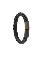 Prada Leather Braided Bracelet - Black