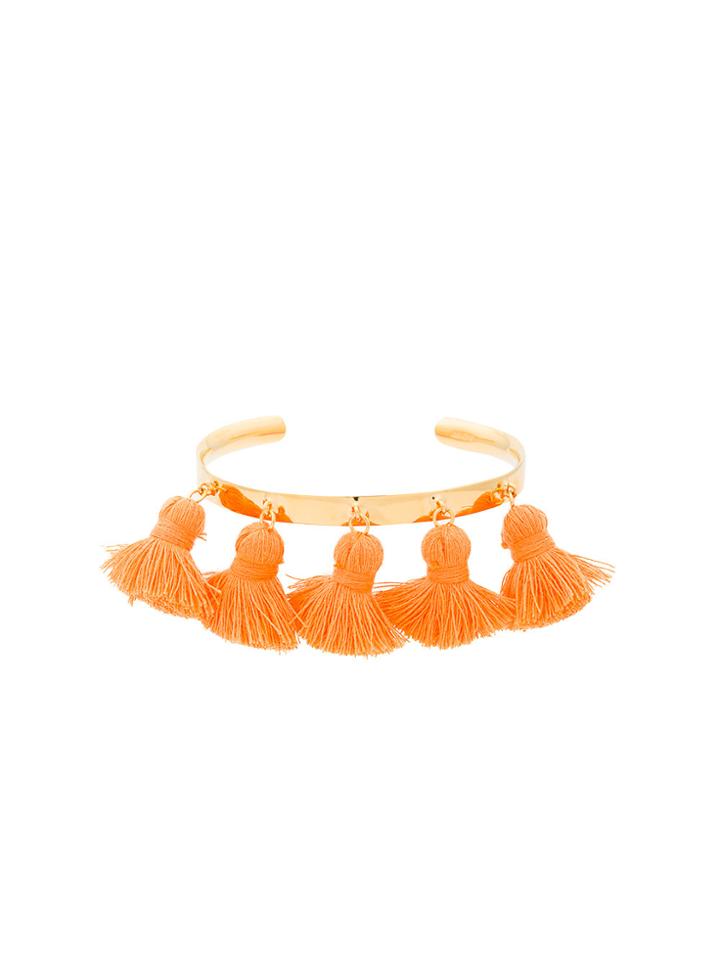 Marte Frisnes Orange Raquel Tassel Bangle - Yellow & Orange