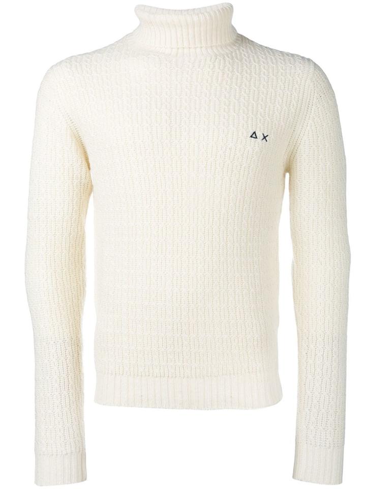 Sun 68 Textured Turtleneck Sweater - White