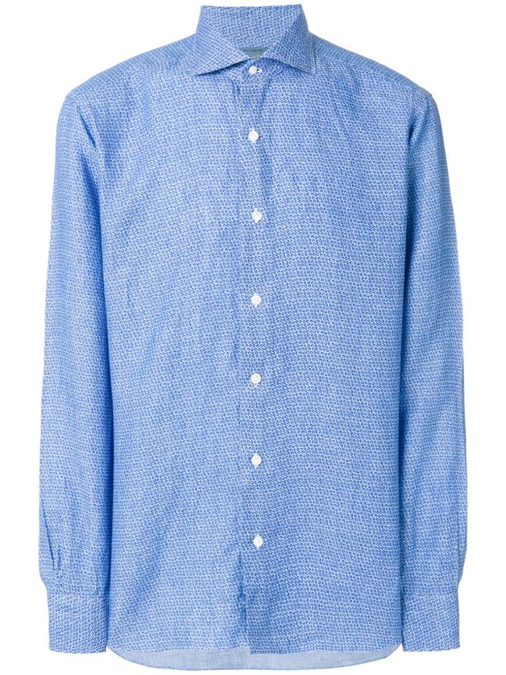 Barba Long-sleeve Patterned Shirt - Blue
