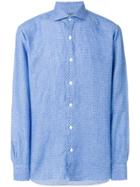 Barba Long-sleeve Patterned Shirt - Blue