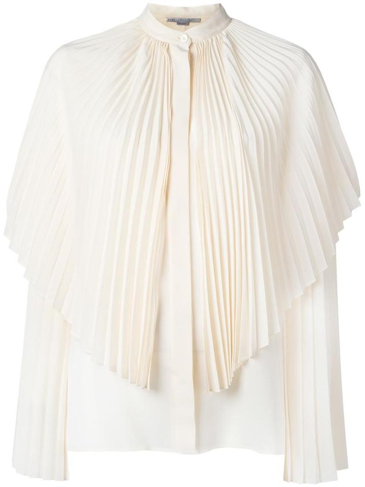 Stella Mccartney Pleated Layer Shirt, Women's, Size: 44, Nude/neutrals, Silk