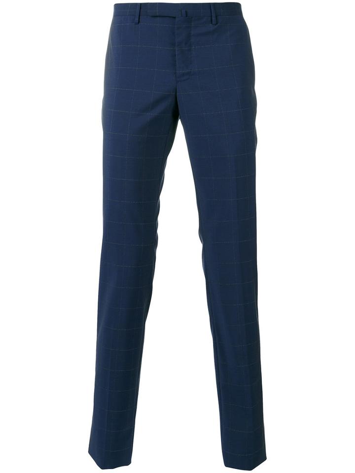 Incotex - Checked Slim-fit Tailored Trousers - Men - Wool - 46, Blue, Wool