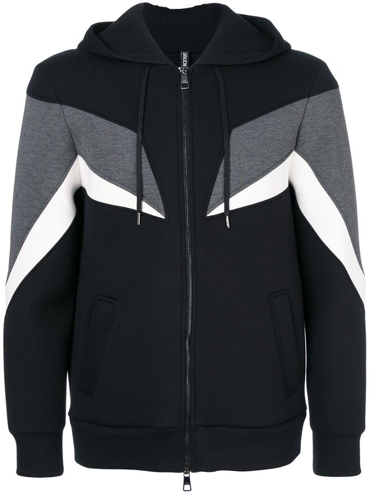 Neil Barrett - Graphic Print Hoodie - Men - Cotton/polyurethane/spandex/elastane/viscose - L, Black, Cotton/polyurethane/spandex/elastane/viscose