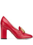 Gucci Double B Loafer Pumps - Red