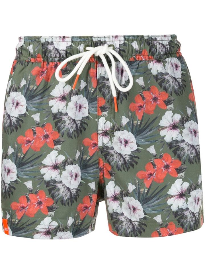 Sun 68 Floral Swim Shorts - Green