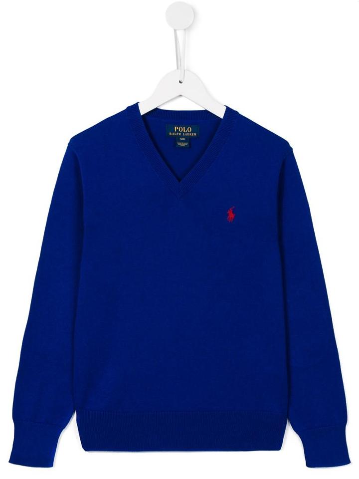 Ralph Lauren Kids V-neck Jumper, Boy's, Size: 11 Yrs, Blue