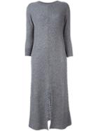 Le Kasha Cashmere 'mali' Midi Dress, Women's, Size: Small, Grey, Cashmere