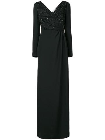 Emilio Pucci Black Ton Sur Ton Embroidered Dress