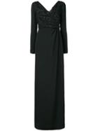 Emilio Pucci Black Ton Sur Ton Embroidered Dress