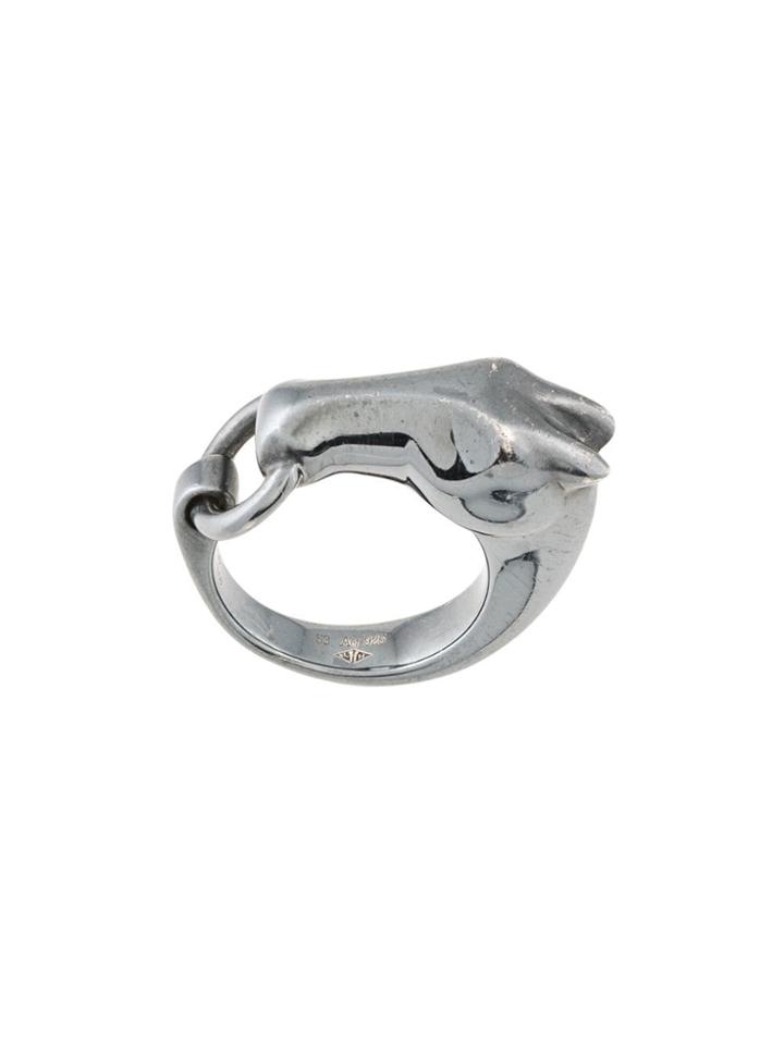 Hermès Vintage Logos Scarf Ring - Grey