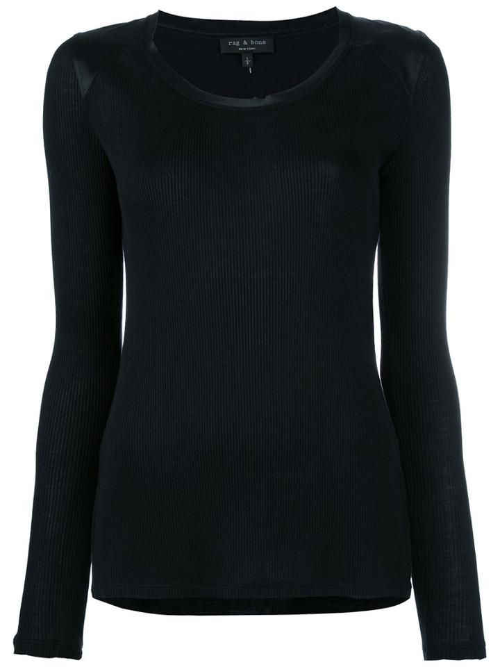 Rag & Bone - Gunner T-shirt - Women - Silk - S, Black, Silk