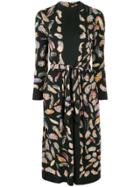 Hermès Pre-owned Feather Print Dress - Black