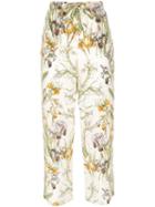 Alexander Mcqueen - Embroidered Cropped Trousers - Women - Silk - 42, Silk