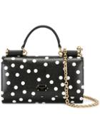 Dolce & Gabbana Spotted Mini Von Shoulder Bag, Women's, Black, Calf Leather