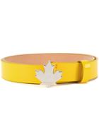 Dsquared2 Maple Leaf Buckle Belt - Yellow & Orange