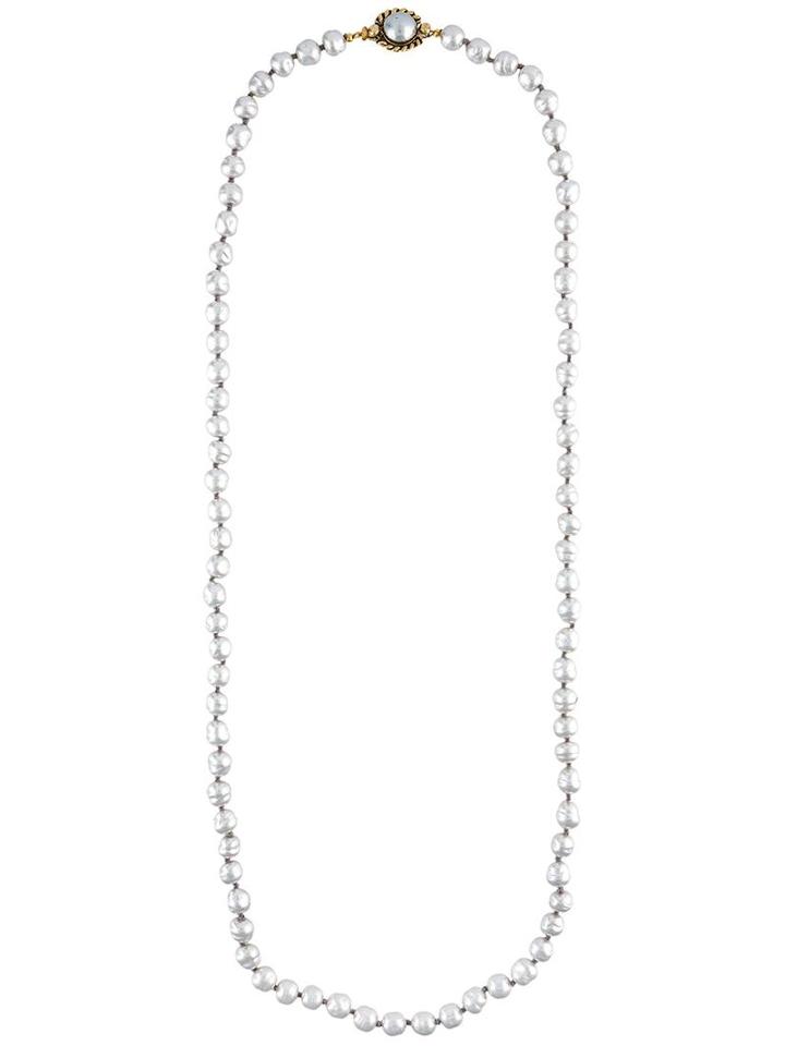 Chanel Vintage Faux Pearl Necklace, Women's, Metallic