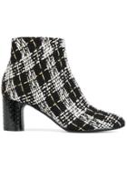 Casadei Tweed Daytime Ankle Boots - Black