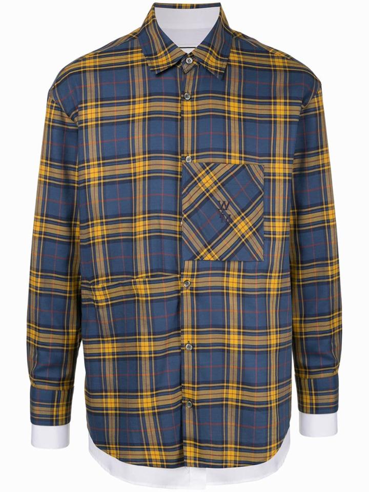 Wooyoungmi Layered Checked Shirt - Blue