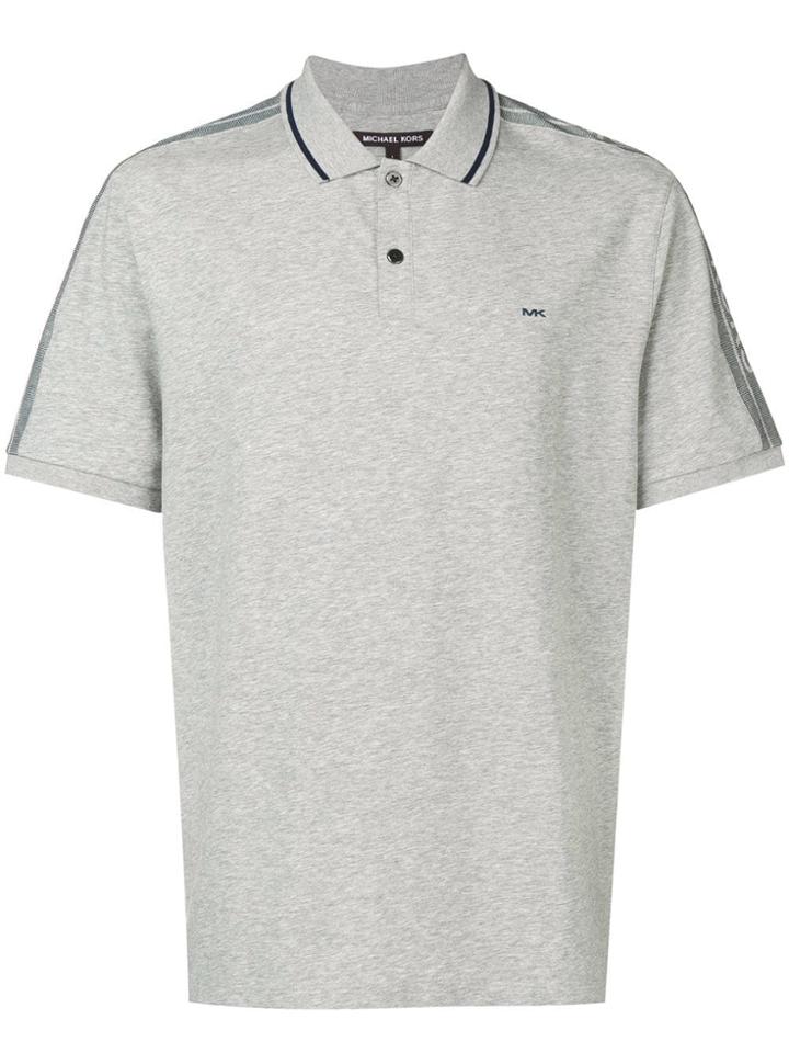 Michael Michael Kors Logo Stripe Polo Shirt - Grey