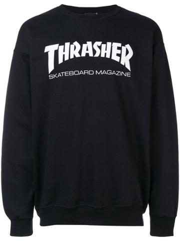 Thrasher Logo Print Sweatshirt - Black