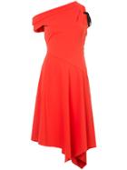 Derek Lam 10 Crosby One Shoulder Midi Dress - Red