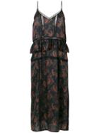 Iro - Paisley Frill Dress - Women - Silk/polyamide - 34, Black, Silk/polyamide