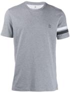Brunello Cucinelli Logo Embroidered T-shirt - Grey